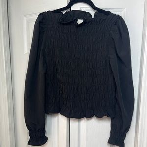 Black long sleeved  ruffled H & M top